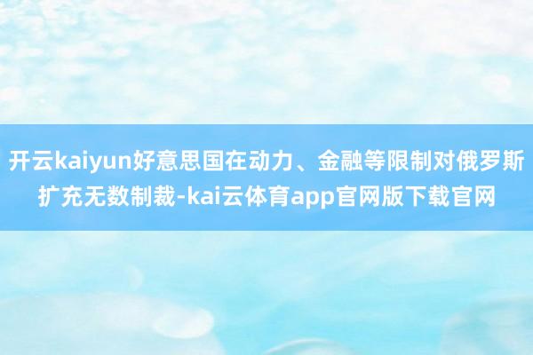 开云kaiyun好意思国在动力、金融等限制对俄罗斯扩充无数制裁-kai云体育app官网版下载官网