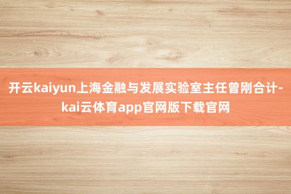 开云kaiyun上海金融与发展实验室主任曾刚合计-kai云体育app官网版下载官网