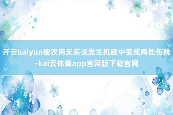 开云kaiyun被农用无东说念主机砸中变成两处伤残-kai云体育app官网版下载官网