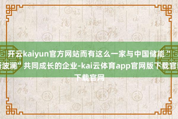开云kaiyun官方网站而有这么一家与中国储能“新波澜”共同成长的企业-kai云体育app官网版下载官网
