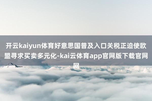 开云kaiyun体育好意思国普及入口关税正迫使欧盟寻求买卖多元化-kai云体育app官网版下载官网