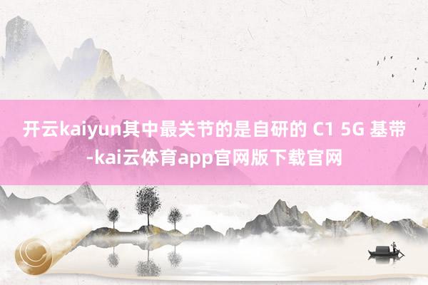 开云kaiyun其中最关节的是自研的 C1 5G 基带-kai云体育app官网版下载官网